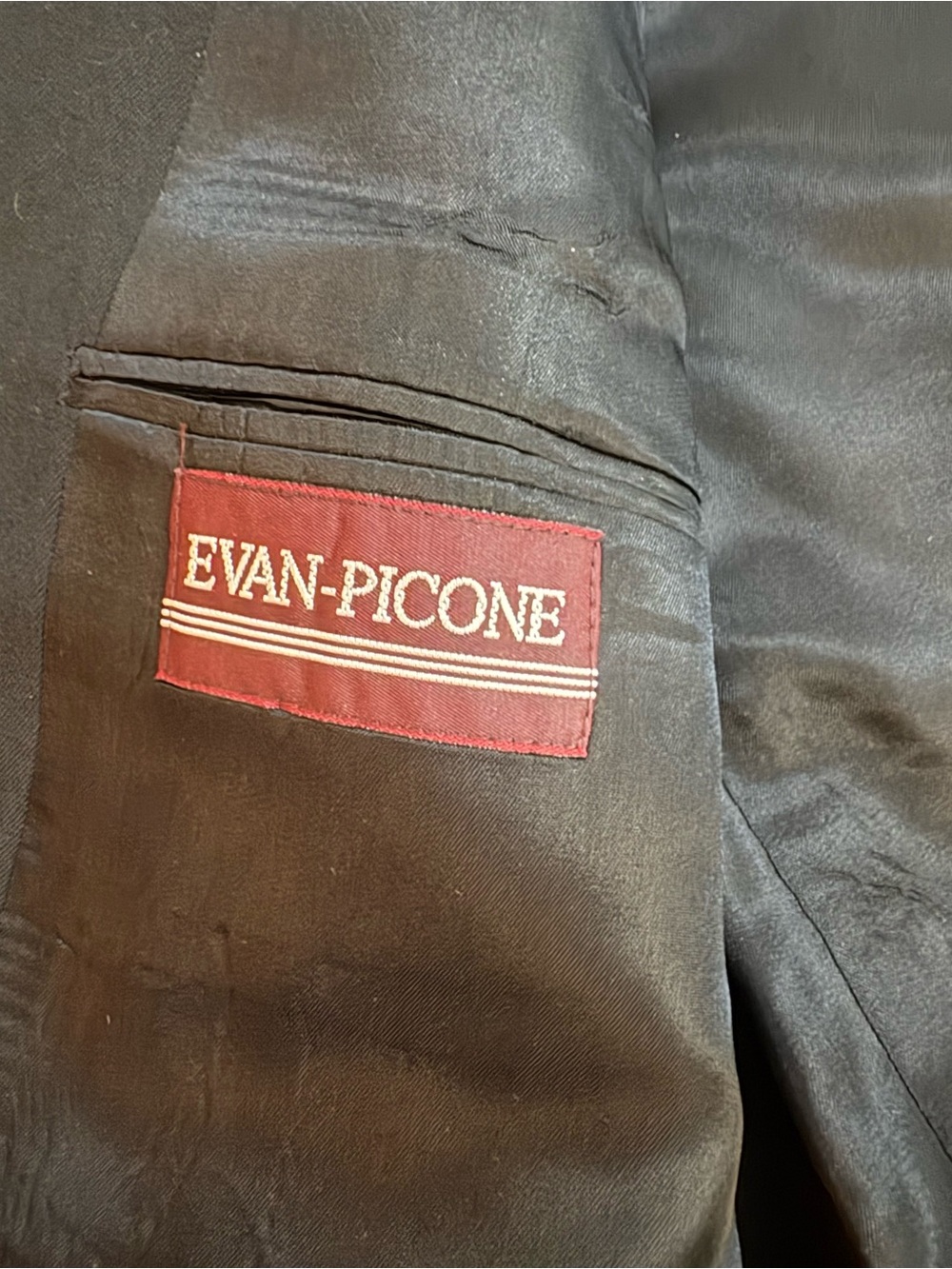 Men's Black Evan Picone Two-Piece Suit Jacket & Trousers - Picture 3 of 11